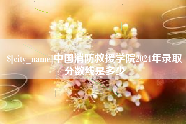 金华中国消防救援学院2024年录取分数线是多少