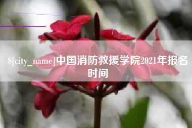 金华中国消防救援学院2021年报名时间