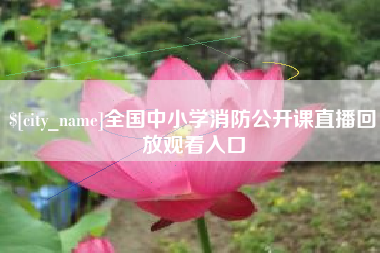 金华全国中小学消防公开课直播回放观看入口