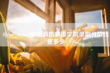 金华中国消防救援学院录取分数线是多少